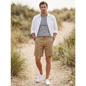 New the Kooples Memphis cotton loose fit shorts khaki XS